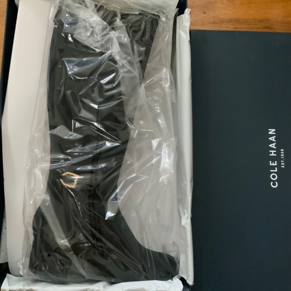 COLE HAAN Avani Stretch Black Suede Leather Over Knee High Heel Riding Boots - Picture 6 of 10